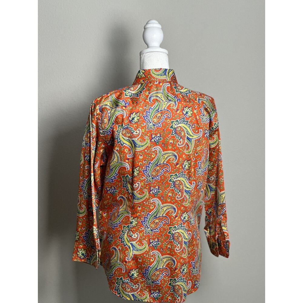 Lauren Ralph Lauren Women's Paisley Orange Paisley Long sleeve Blouse - Picture 15 of 16
